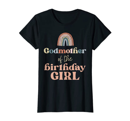 Womens Godmother Birthday Boho Rainbow T-Shirt - Trendy Graphic for Adults - T-Shirt, Sweatshirt, Hoodie
