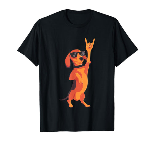 Dachshund Wiener Sausage Dog Rock Hand T-Shirt - Graphic Print for Adults - T-Shirt, Sweatshirt, Hoodie