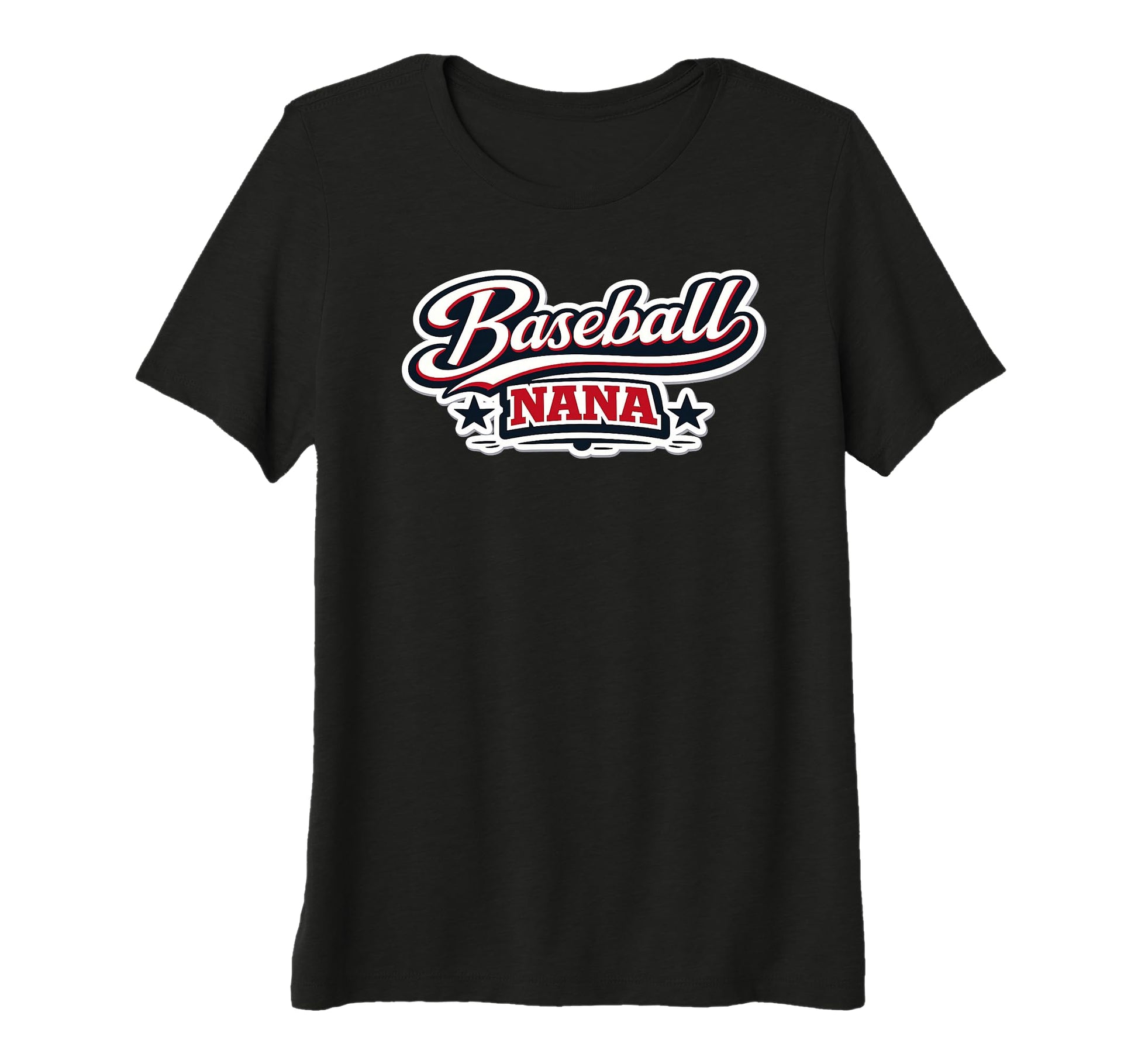 Womens Baseball Nana Script Red T-Shirt - Minimalist Print for Adults - T-Shirt, Sweatshirt, Hoodie