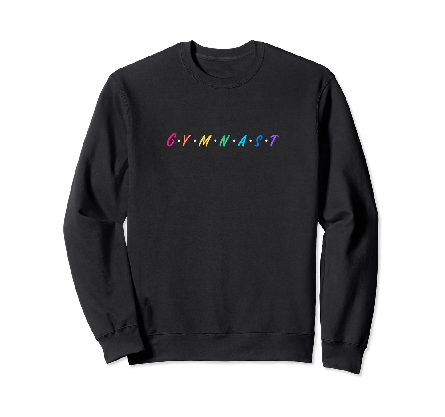 Rainbow Gymnast Lettering Sweatshirt - Minimalist Print for Adults - T-Shirt, Sweatshirt, Hoodie