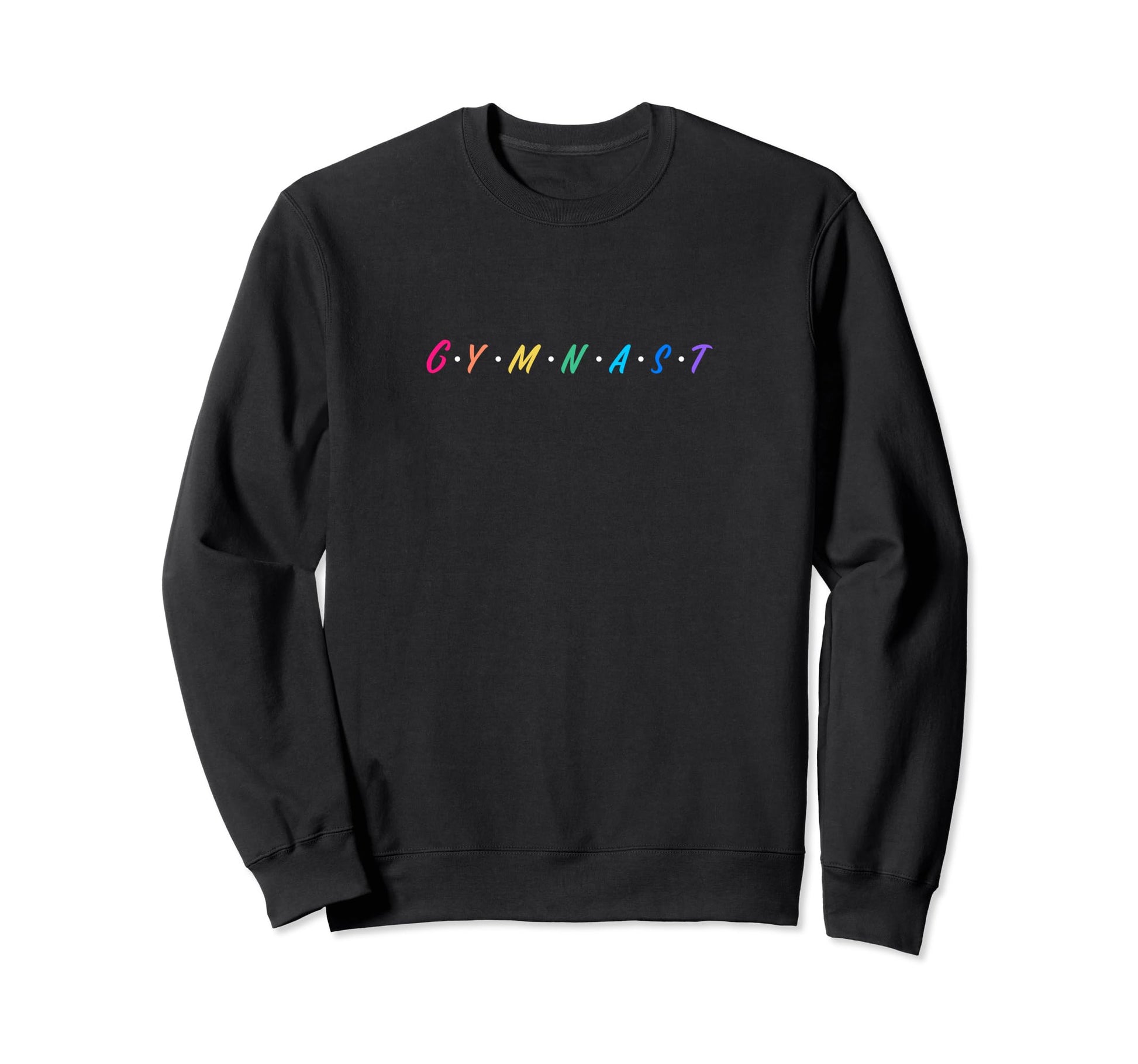 Rainbow Gymnast Lettering Sweatshirt - Minimalist Print for Adults - T-Shirt, Sweatshirt, Hoodie