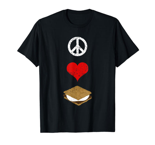 Peace Love Smores Camping T-Shirt - Unique Graphic Unisex - T-Shirt, Sweatshirt, Hoodie