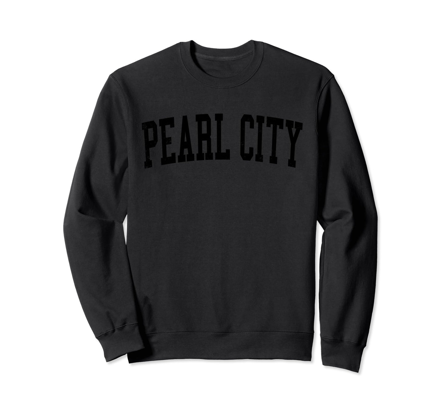 Pearl Ms Distressed Black Varsity Sweatshirt - Unique Graphic Unisex - T-Shirt, Sweatshirt, Hoodie