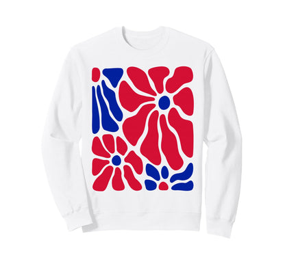 Haitian Floral Boho Haitian Flag Sweatshirt - Fun Novelty Design Men Women - T-Shirt, Sweatshirt, Hoodie