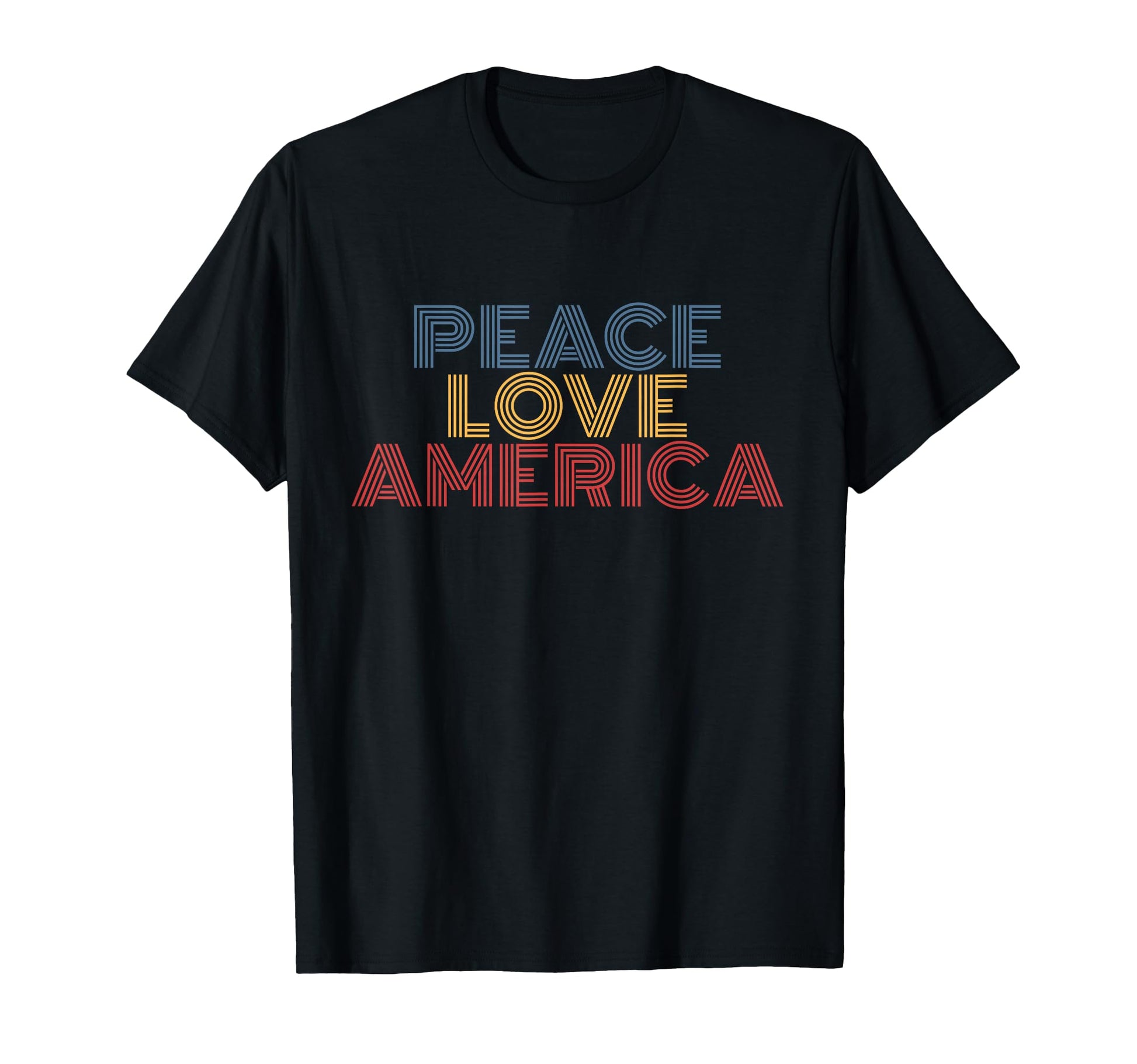 Peace Love America T-Shirt - Custom Art Print for Adults - T-Shirt, Sweatshirt, Hoodie