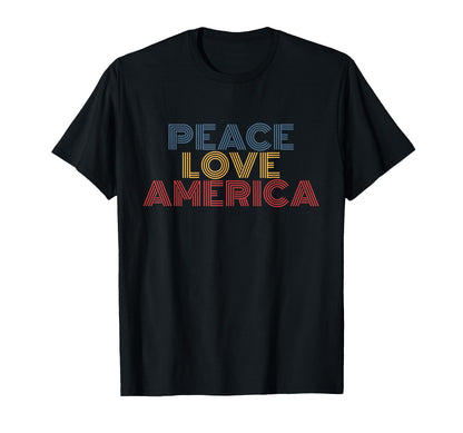 Peace Love America T-Shirt - Custom Art Print for Adults - T-Shirt, Sweatshirt, Hoodie