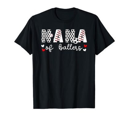 Nana Ballers Baseball Soccer Nana Grandma T-Shirt - Minimalist Print Unisex - T-Shirt, Sweatshirt, Hoodie
