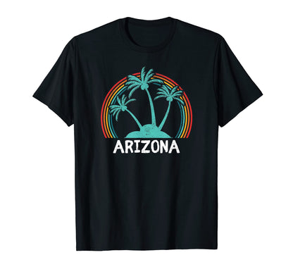 Arizona Palm Trees Rainbow T-Shirt - Casual Everyday Wear for Adults - T-Shirt, Sweatshirt, Hoodie