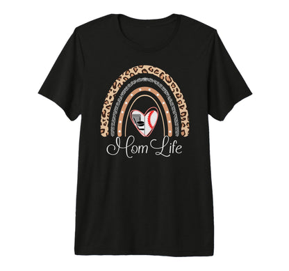 Mom Life Boho Rainbow Funny Baseball T-Shirt - Unique Graphic Unisex - T-Shirt, Sweatshirt, Hoodie
