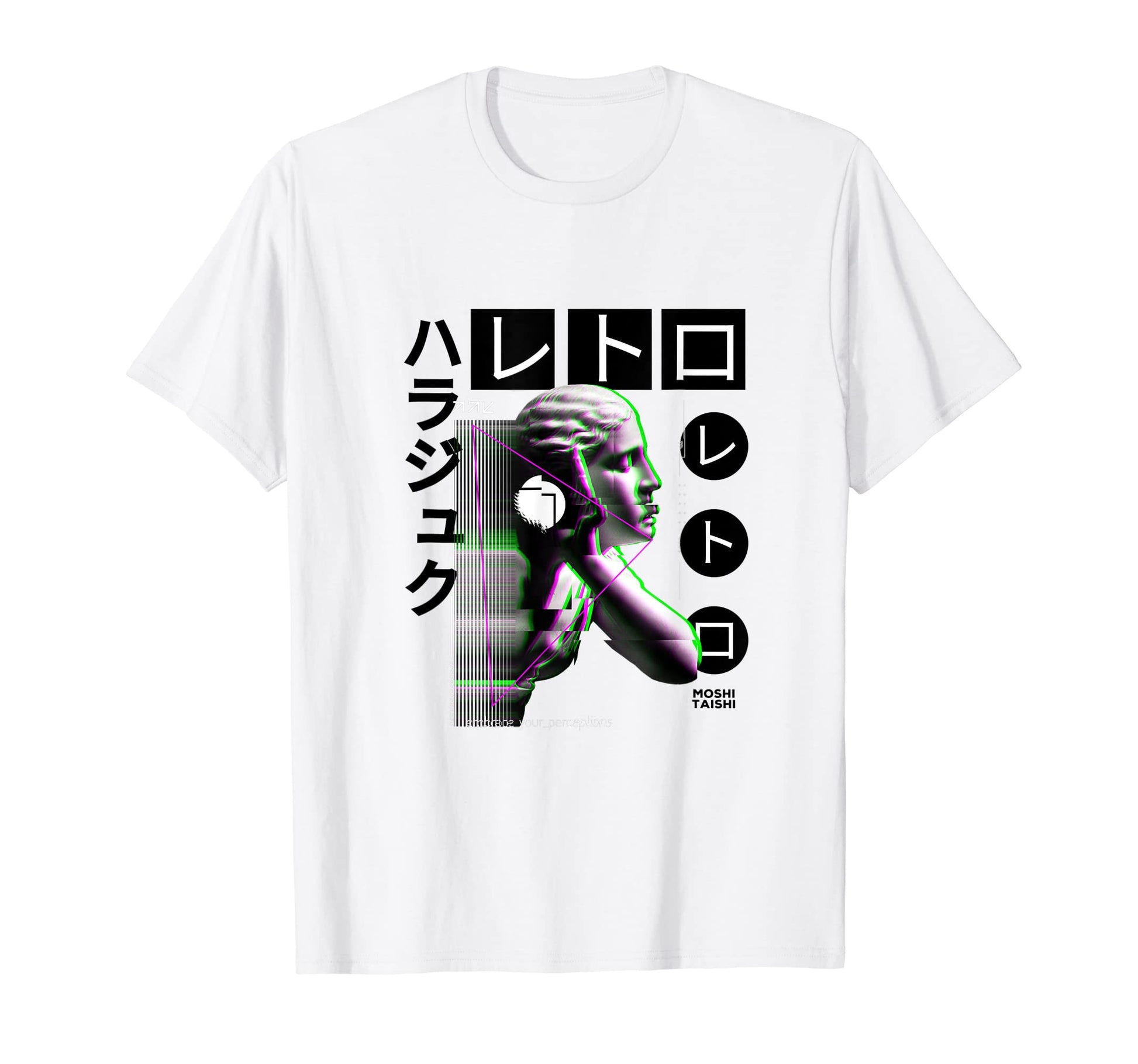 Vaporwave Statue Aesthetic Art Glitch T-Shirt - Custom Art Print Men Women - T-Shirt, Sweatshirt, Hoodie