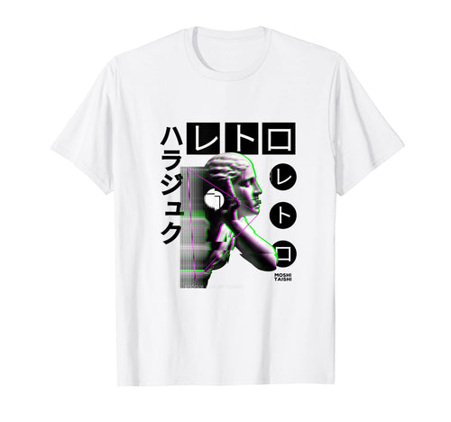 Vaporwave Statue Aesthetic Art Glitch T-Shirt - Custom Art Print Men Women - T-Shirt, Sweatshirt, Hoodie