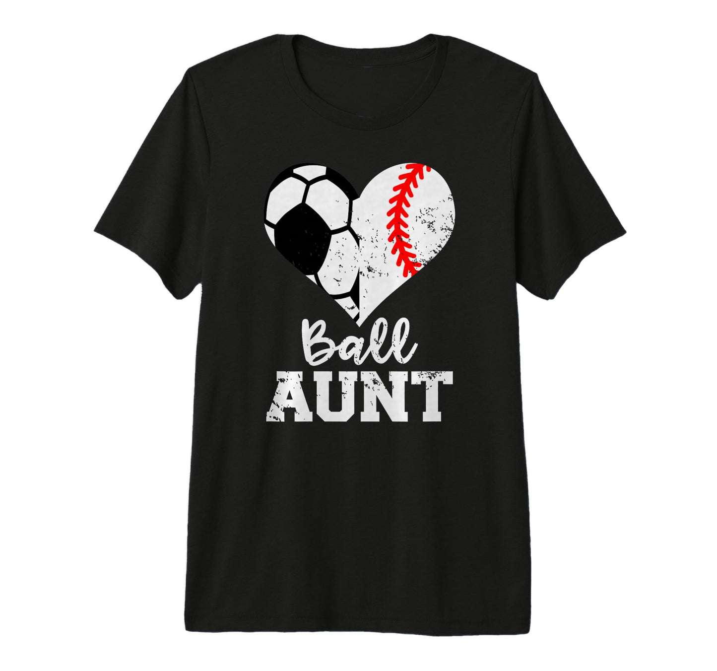 Ball Aunt Heart Funny Soccer T-Shirt - Fun Novelty Design for Adults - T-Shirt, Sweatshirt, Hoodie