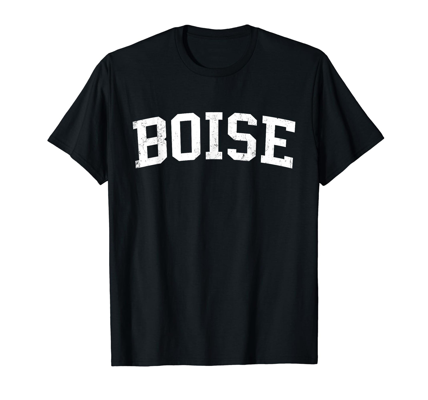 Boise Id Distressed White Varsity T-Shirt - Aesthetic Graphic for Adults - T-Shirt, Sweatshirt, Hoodie