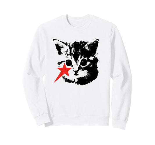 Y2K Cat Punk Rock Kitten Grunge Sweatshirt - Novelty Apparel for Adults - T-Shirt, Sweatshirt, Hoodie