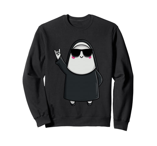Nun Sunglasses Rock Hand Sign Funny Sweatshirt - Novelty Apparel Unisex - T-Shirt, Sweatshirt, Hoodie