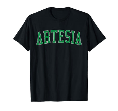 Artesia Ca Distressed Green Varsity T-Shirt - Novelty Apparel Men Women - T-Shirt, Sweatshirt, Hoodie