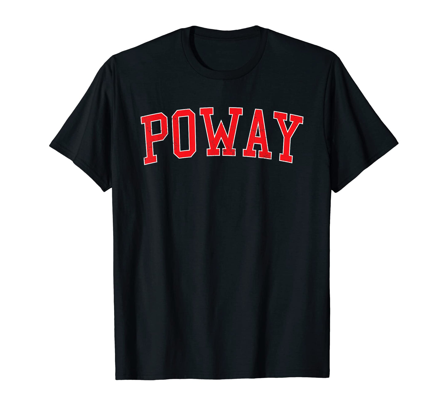 Poway Ca Varsity Red Text T-Shirt - Minimalist Print Men Women - T-Shirt, Sweatshirt, Hoodie