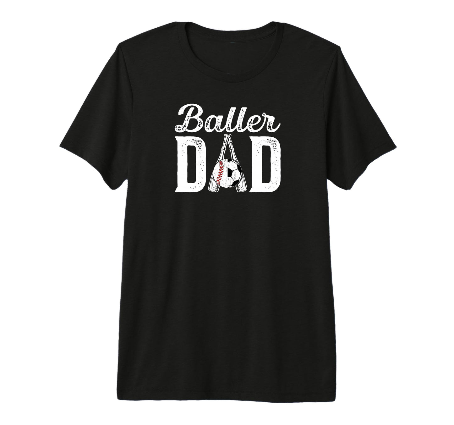 Mens Baller Dad Proud Baseball Soccer T-Shirt - Trendy Graphic for Adults - T-Shirt, Sweatshirt, Hoodie