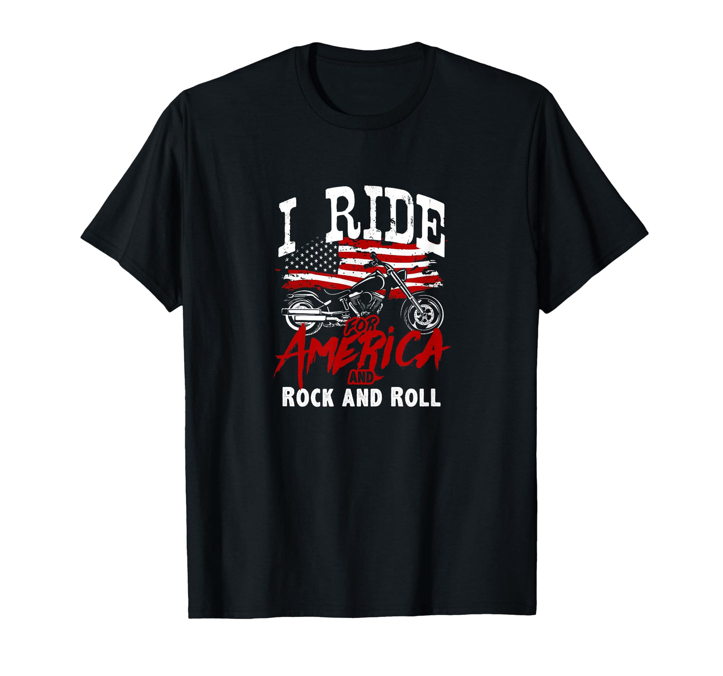 I Ride America And Rock And Roll Rock T-Shirt - Unique Graphic for Adults - T-Shirt, Sweatshirt, Hoodie