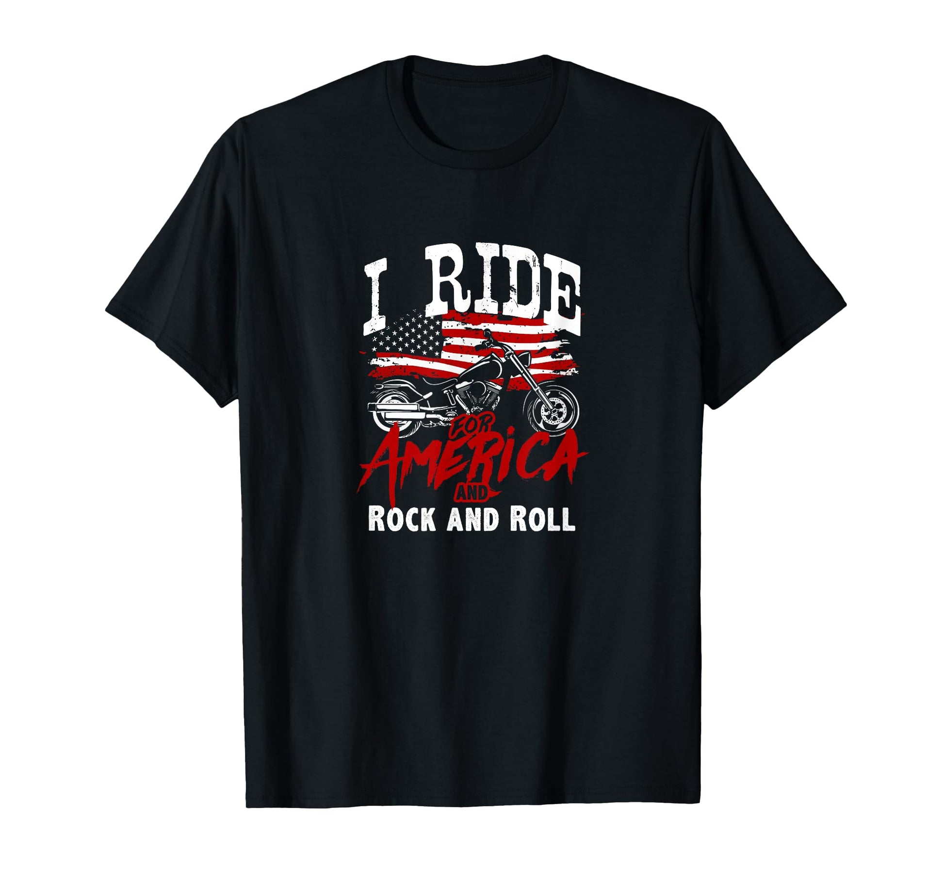 I Ride America And Rock And Roll Rock T-Shirt - Unique Graphic for Adults - T-Shirt, Sweatshirt, Hoodie