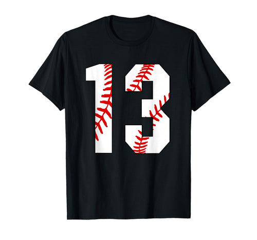 Teen Number 13 Baseball Birthday T-Shirt - Casual Everyday Wear for Adults - T-Shirt, Sweatshirt, Hoodie