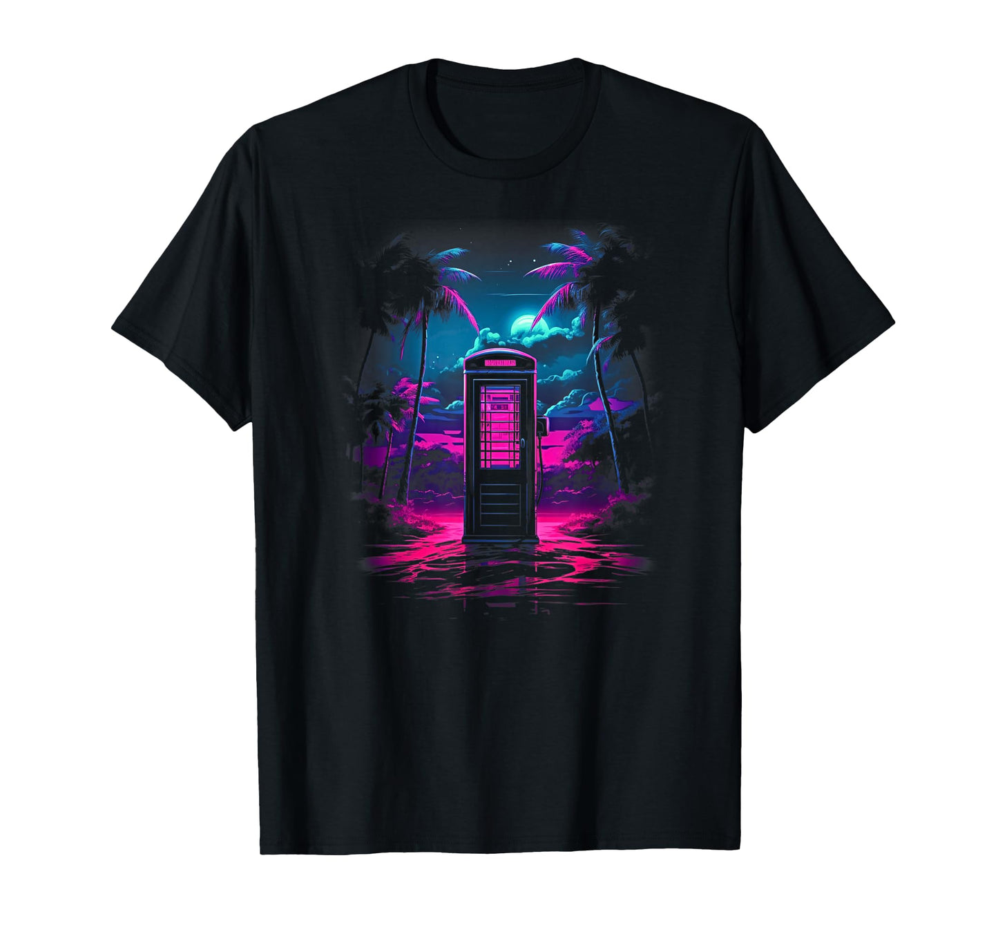 Vaporwave Phone Booth 80S Synthwave 5 T-Shirt - Minimalist Print for Adults - T-Shirt, Sweatshirt, Hoodie