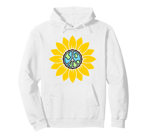 Sunflower Symbol Love World Peace Hoodie - Fun Novelty Design for Adults - T-Shirt, Sweatshirt, Hoodie