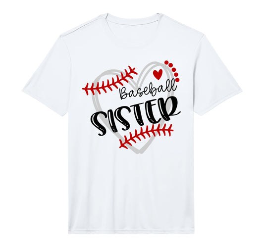 Personalized Baseball Heart Sister T-Shirt - Minimalist Print Unisex - T-Shirt, Sweatshirt, Hoodie