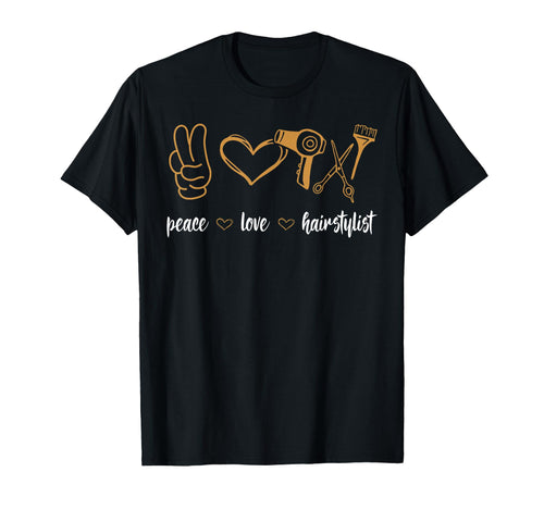 Barber Peace Love Hairstylist T-Shirt - Trendy Graphic for Adults - T-Shirt, Sweatshirt, Hoodie