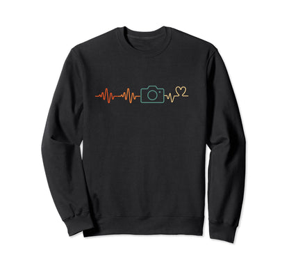 Heartbeat Camera Photographer Sweatshirt - Custom Art Print Unisex - T-Shirt, Sweatshirt, Hoodie