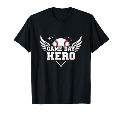Baseball Dad Game Day Hero Proud Father T-Shirt - Graphic Print Men Women - T-Shirt, Sweatshirt, Hoodie
