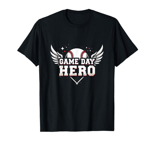 Baseball Dad Game Day Hero Proud T-Shirt - Novelty Apparel Men Women - T-Shirt, Sweatshirt, Hoodie