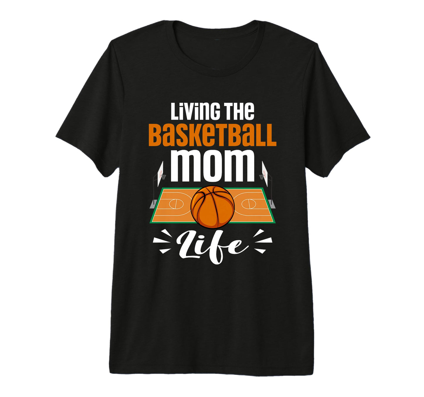 Game Day Basketball Mom Tri Blend T-Shirt - Custom Art Print Unisex - T-Shirt, Sweatshirt, Hoodie