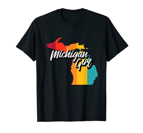 Michigan Home State 70S Stripes T-Shirt - Unique Graphic for Adults - T-Shirt, Sweatshirt, Hoodie