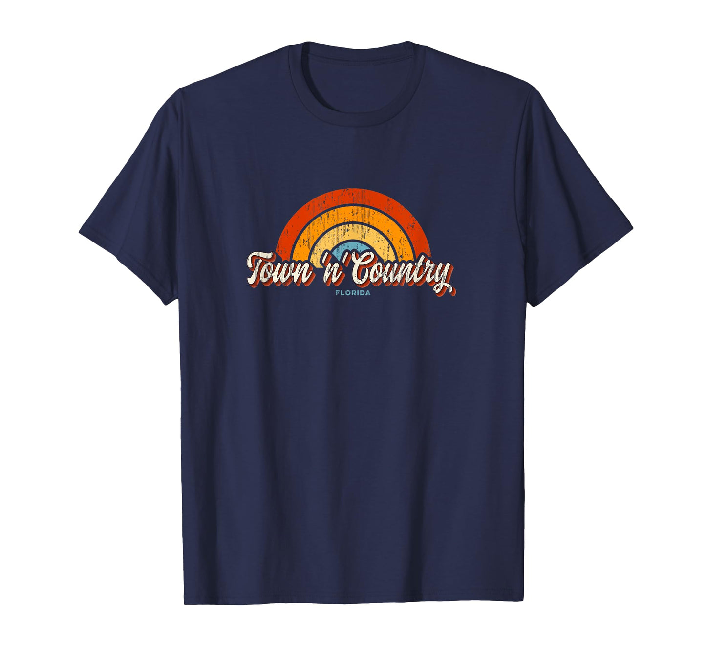 Town N Country Florida Fl Rainbow 70S T-Shirt - Graphic Print Men Women - T-Shirt, Sweatshirt, Hoodie