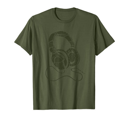 Hip Hop Dj Headphones Vinyl Earphones T-Shirt - Aesthetic Graphic Unisex - T-Shirt, Sweatshirt, Hoodie