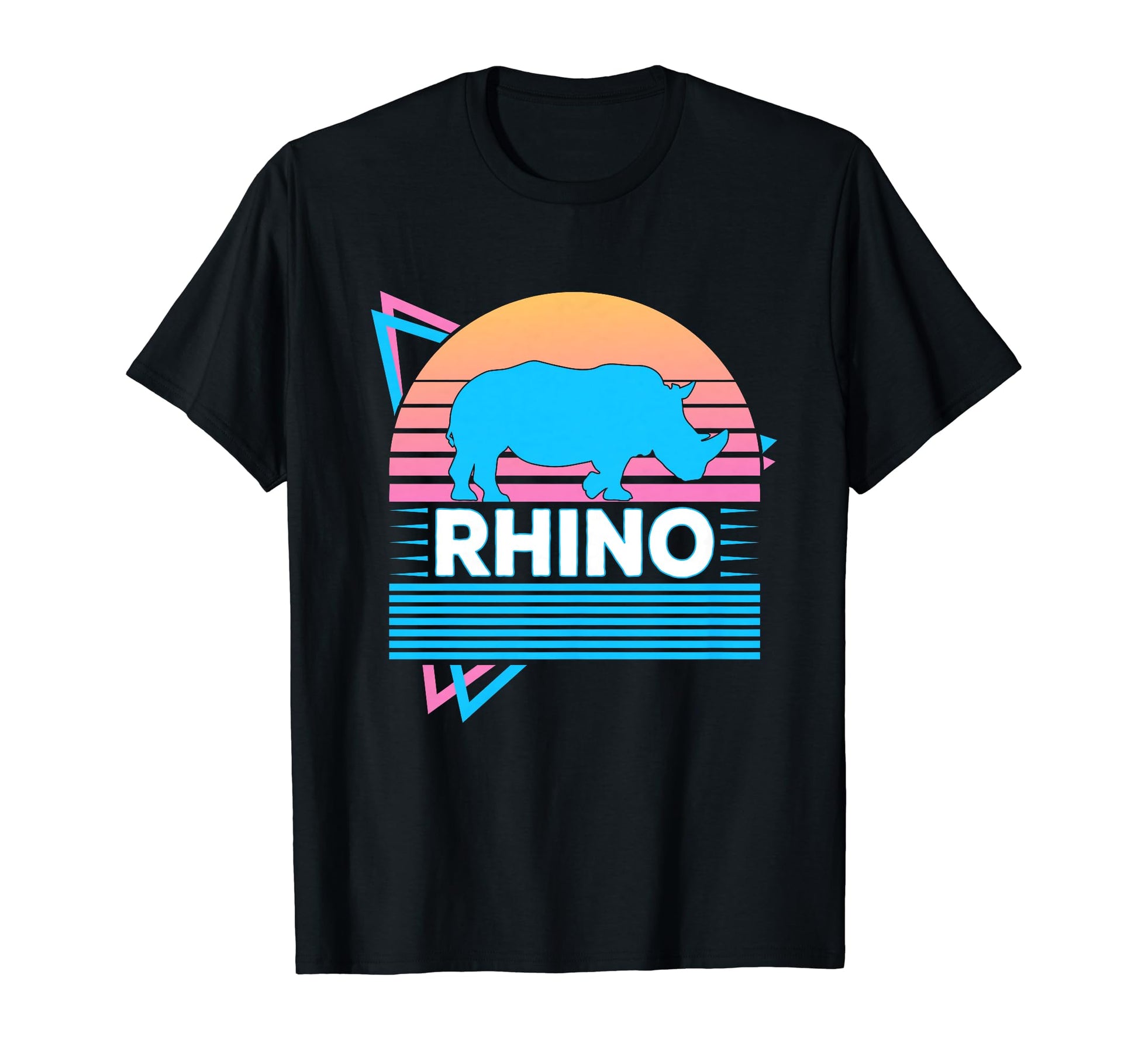Rhino Vaporwave Aesthetic T-Shirt - Custom Art Print Unisex - T-Shirt, Sweatshirt, Hoodie