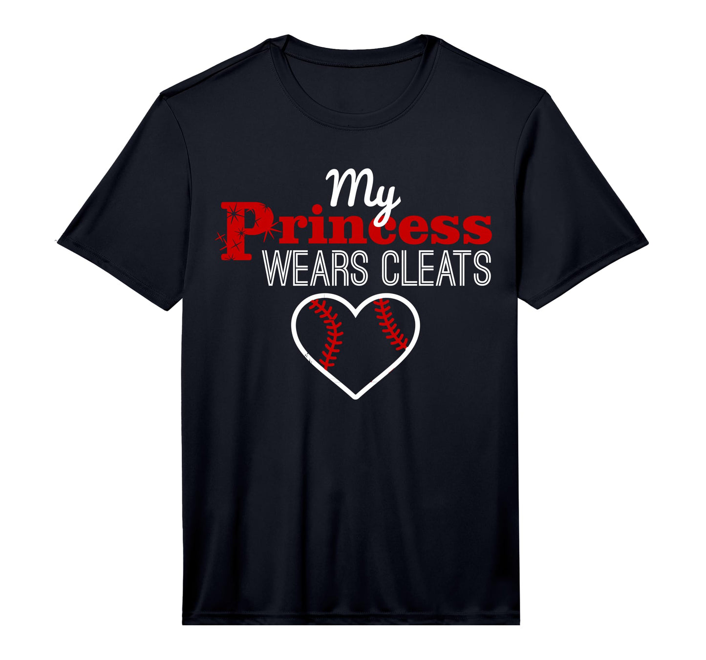 My Princess Wears Cleats Softball T-Shirt - Novelty Apparel Men Women - T-Shirt, Sweatshirt, Hoodie