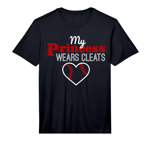 My Princess Wears Cleats Softball T-Shirt - Novelty Apparel Men Women - T-Shirt, Sweatshirt, Hoodie