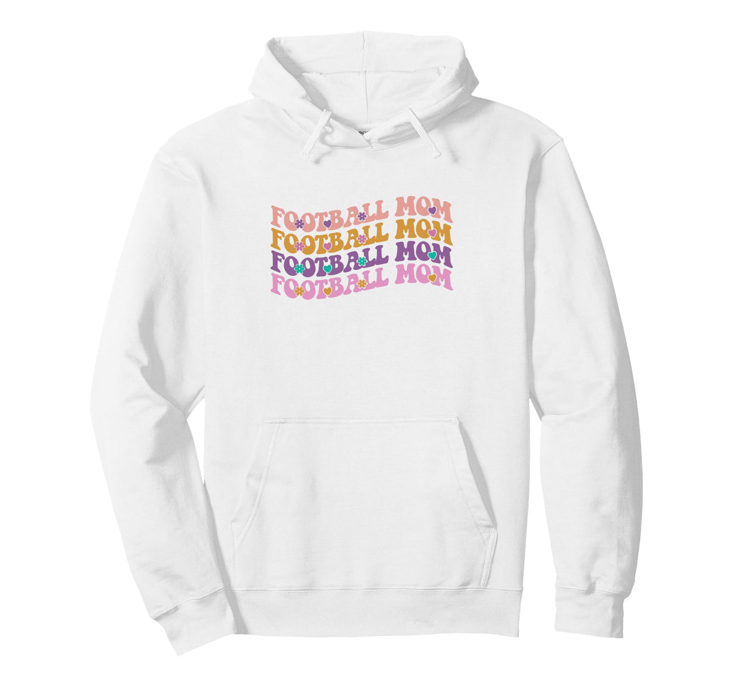 Groovy Football Mom Wavy Text Game Day Hoodie - Aesthetic Graphic Unisex - T-Shirt, Sweatshirt, Hoodie