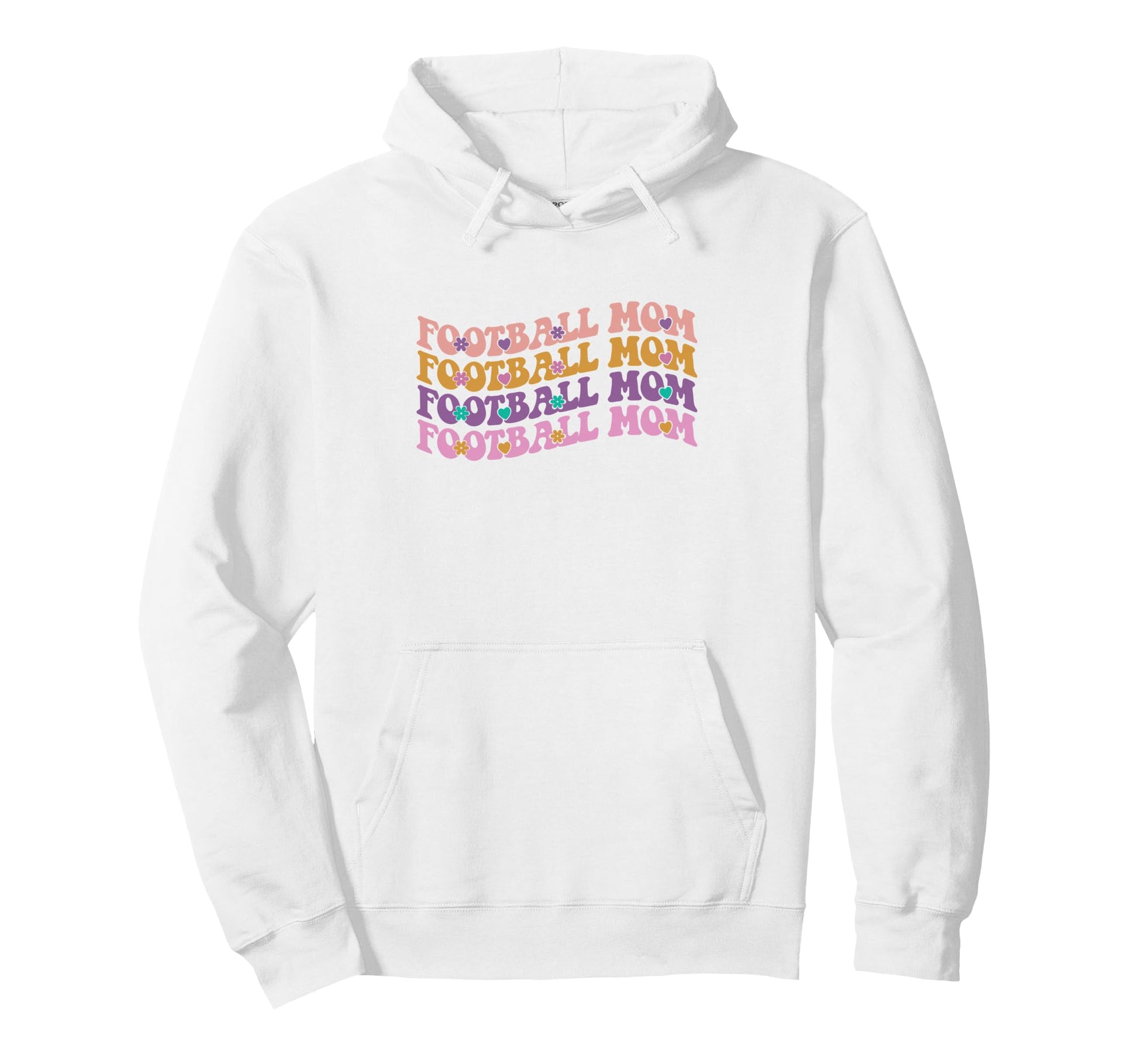 Groovy Football Mom Wavy Text Game Day Hoodie - Aesthetic Graphic Unisex - T-Shirt, Sweatshirt, Hoodie