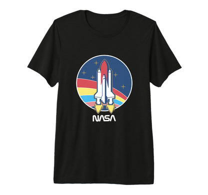 Nasa Space Shuttle Rainbow Faded T-Shirt - Fun Novelty Design Unisex - T-Shirt, Sweatshirt, Hoodie