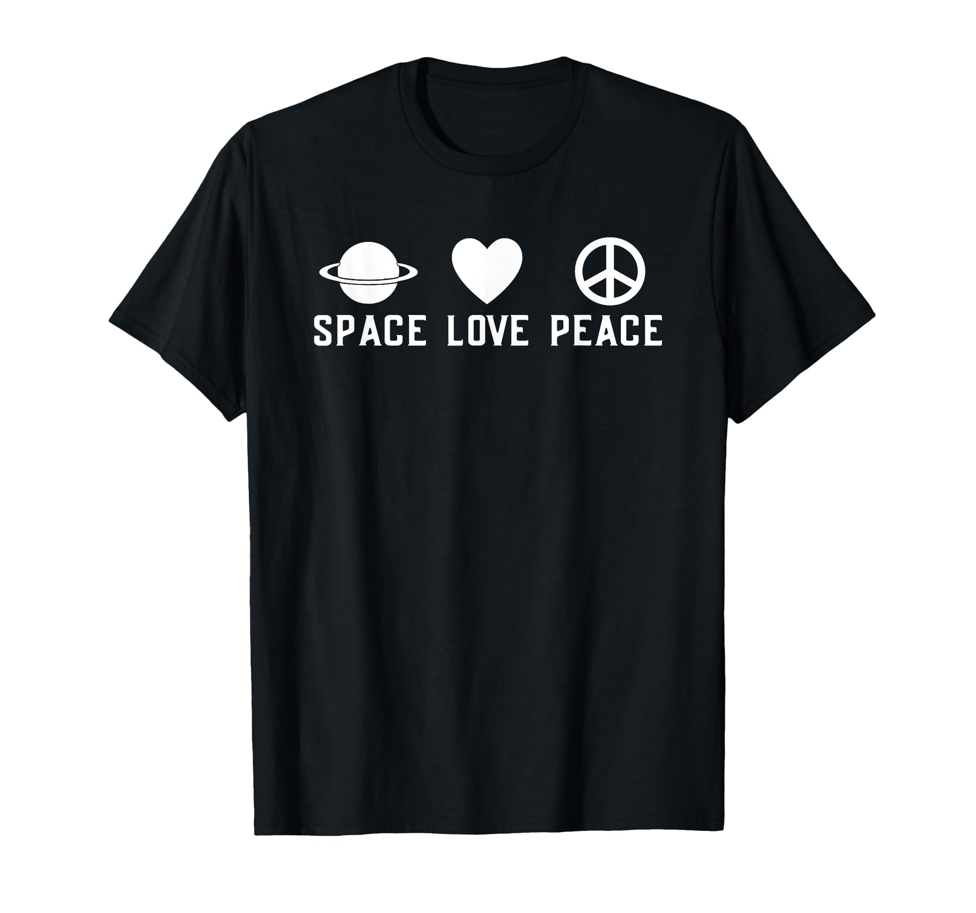 Space Love Peace Heart Planet Gift T-Shirt - Novelty Apparel Men Women - T-Shirt, Sweatshirt, Hoodie