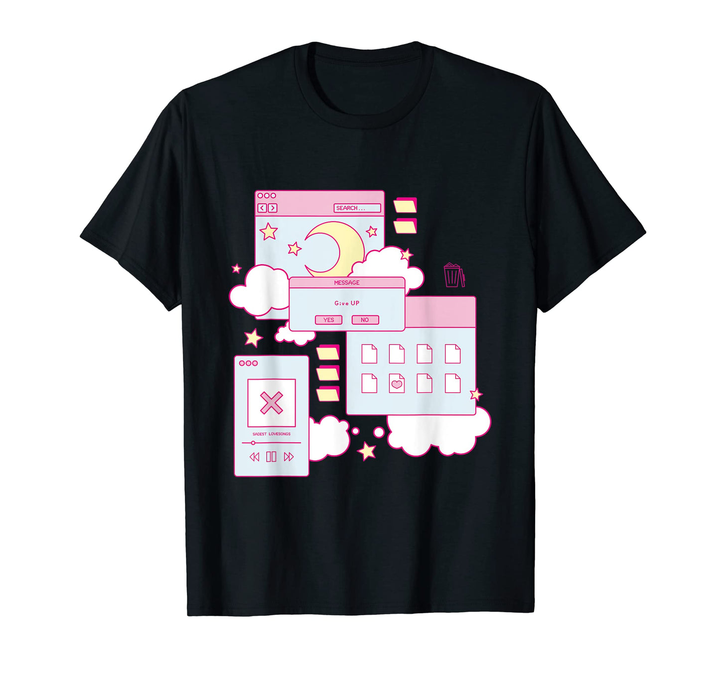 Kawaii Aesthetic Browser Vaporwave T-Shirt - Minimalist Print Men Women - T-Shirt, Sweatshirt, Hoodie