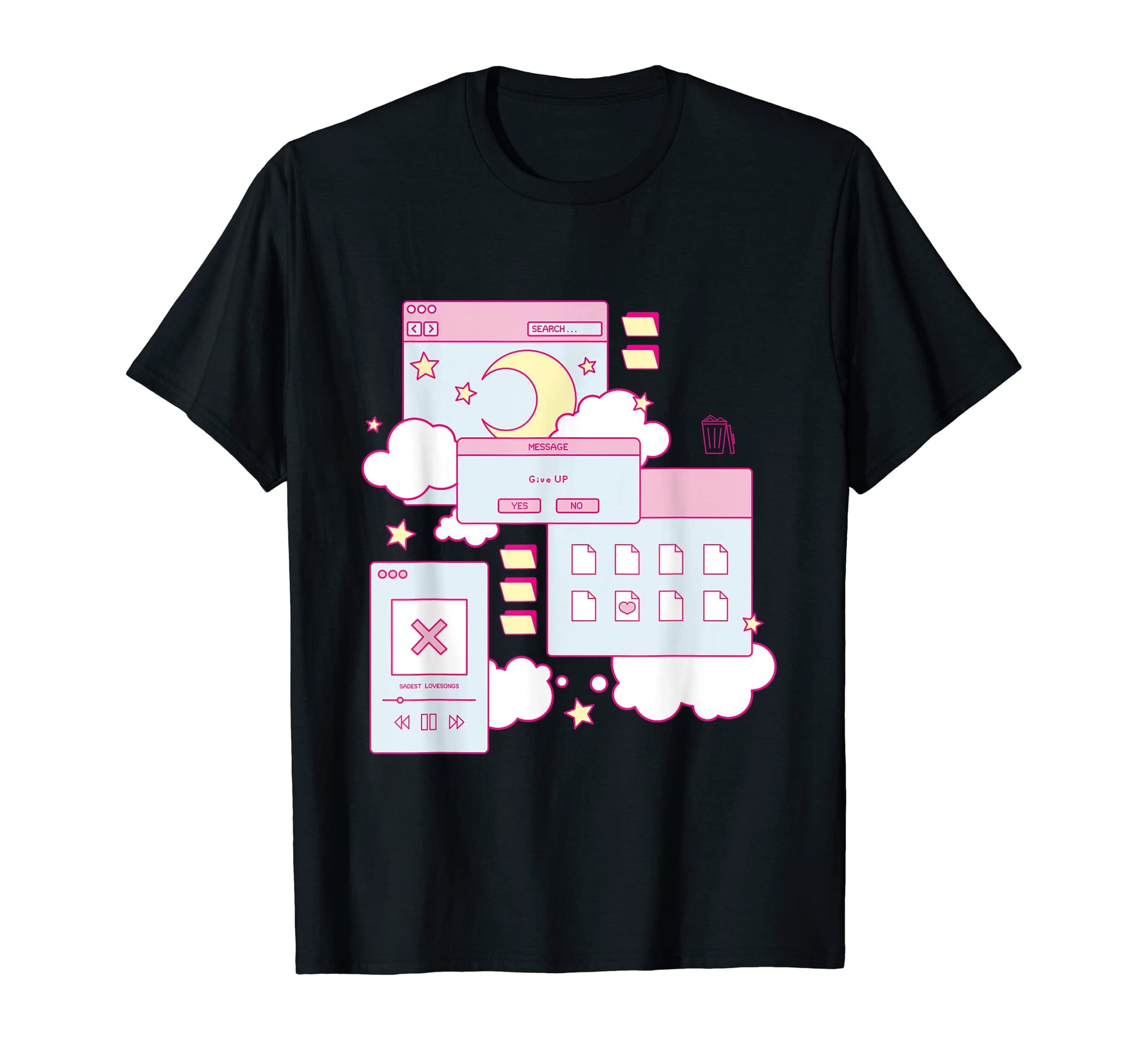 Kawaii Aesthetic Browser Vaporwave T-Shirt - Minimalist Print Men Women - T-Shirt, Sweatshirt, Hoodie