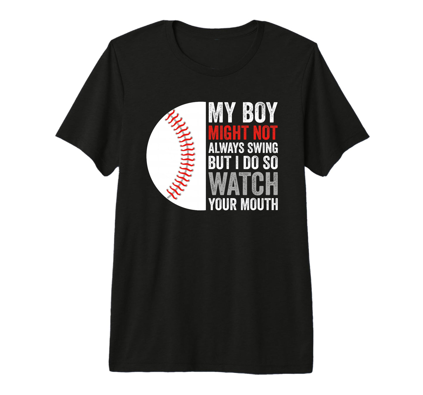 Funny Baseball Parent Swing Joke Tri T-Shirt - Minimalist Print Unisex - T-Shirt, Sweatshirt, Hoodie
