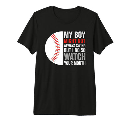 Funny Baseball Parent Swing Joke Tri T-Shirt - Minimalist Print Unisex - T-Shirt, Sweatshirt, Hoodie