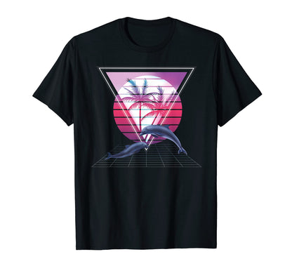Dolphin 80S Hypnotic Triangle Sunset 80S T-Shirt - Streetwear Style Unisex - T-Shirt, Sweatshirt, Hoodie