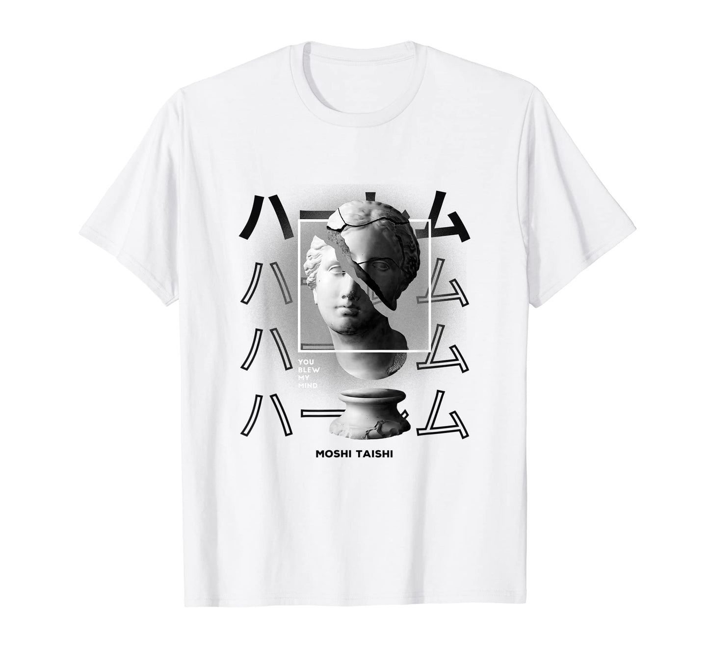 Vaporwave Statue Aesthetic Art Glitch T-Shirt - Custom Art Print Men Women - T-Shirt, Sweatshirt, Hoodie