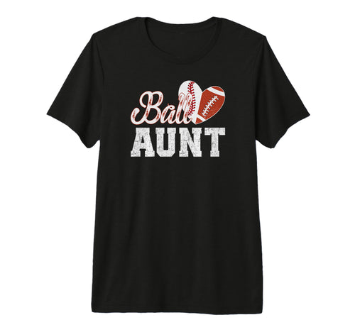 Ball Aunt Heart Baseball Football T-Shirt - Aesthetic Graphic Men Women - T-Shirt, Sweatshirt, Hoodie